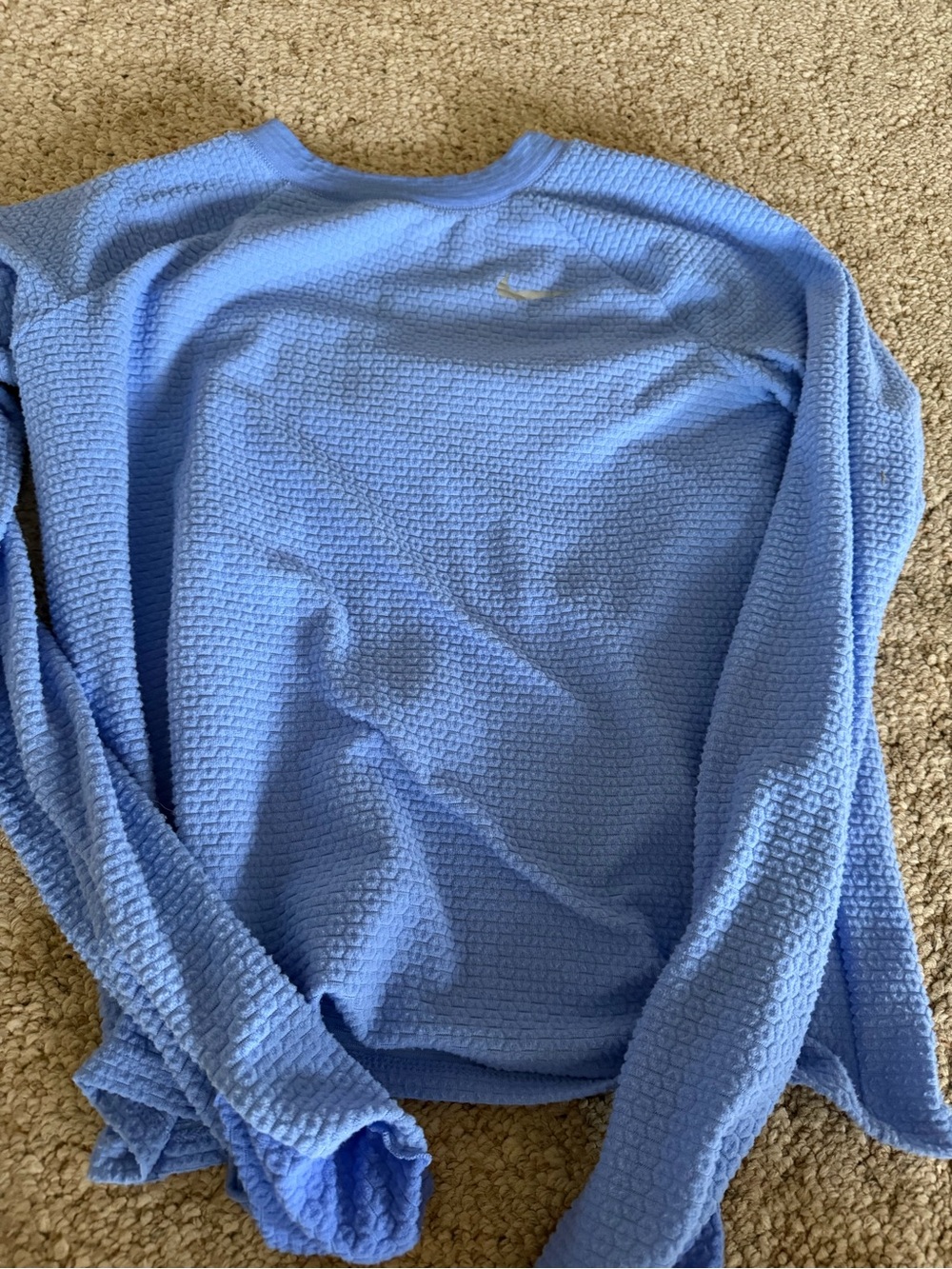Nike Light Blue Waffle Knit Crewneck Sweater